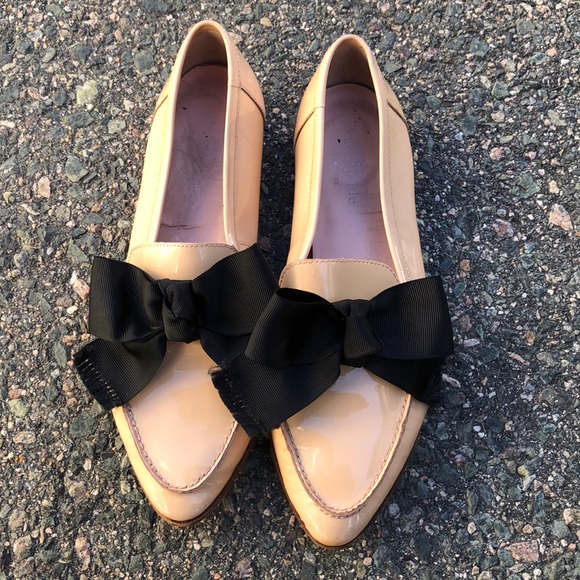 Kate Spade ♠️ New York Cosetta Too Bow Pointed Toe Loafer Pink/Nude Size 7M - Picture 1 of 12